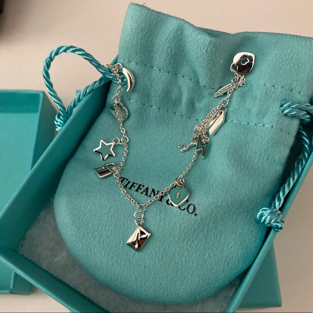 Tiffany and co moon and stars charm bracelet. New!